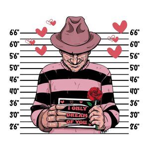 Horror Movie Valentines Mugshot Tee *Freddy*